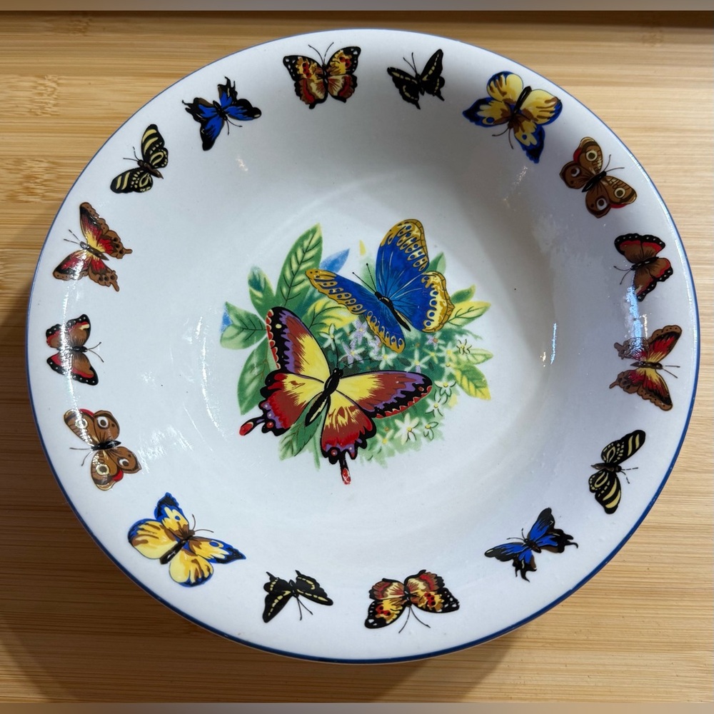 Butterflies Tabletop Unlimited Butterfly Bowl Soup Cereal Salad 8.5”